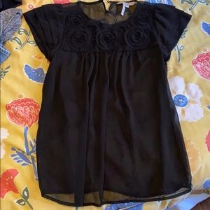 BCBG Sheer appliqué top